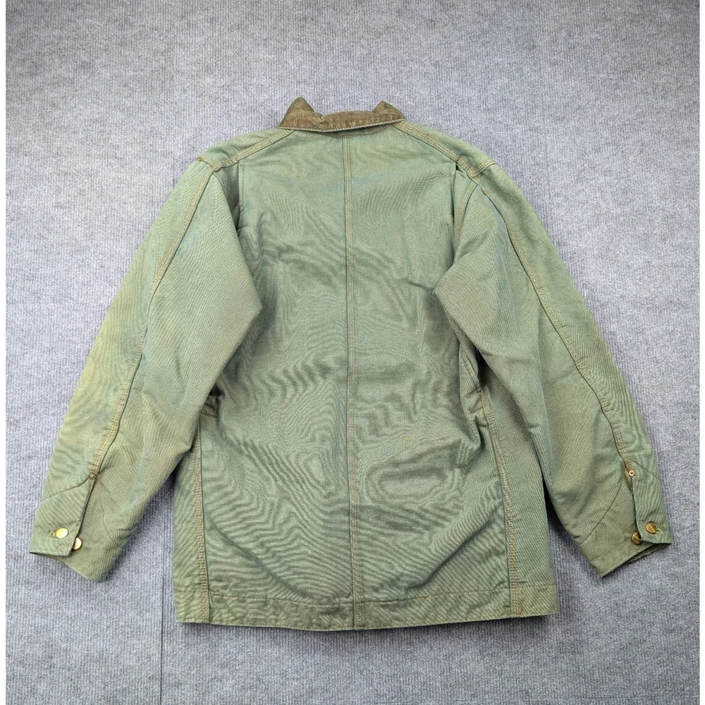 Carhartt Blanket Lined Coat Mens Medium Duck Canvas C02 DKB Chore Vintage Green